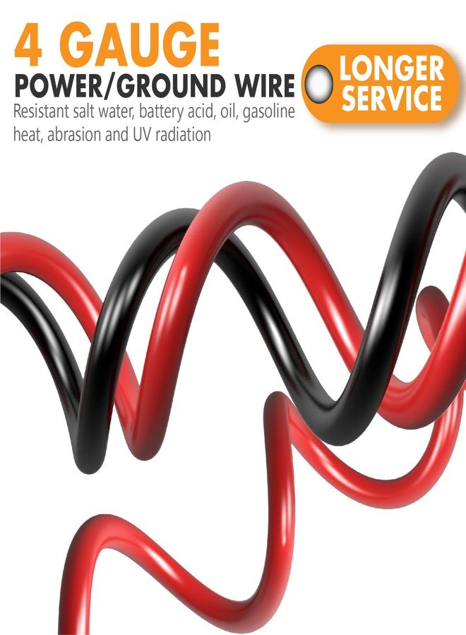 Jeemiter 4 Gauge CCA Wire Complete Kit: 100ft (50ft Red + 50ft Black) for Multiple Amp Rigs & Full Vehicle Audio Install | Includes All Terminals - Image 3